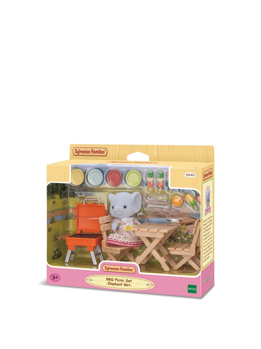 Kids Sylvanian Families Action Figures & Dolls | Bbq Picnic Set Elephant Girl