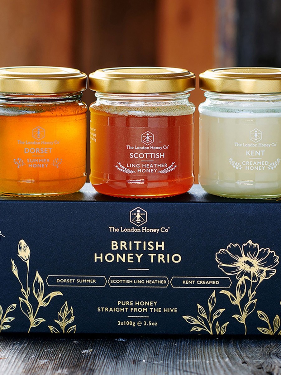 Food & Drink The London Honey Co Food Hampers | Trio Of Honey Gift Box 3 X 100G