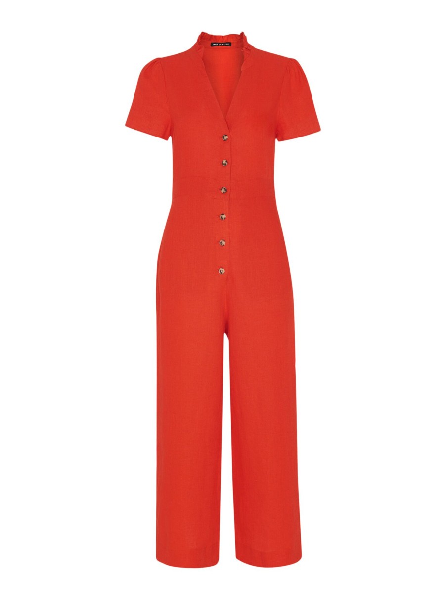 Women Whistles Jumpsuits & Playsuits | Emmie Linen Jumpsuit Red