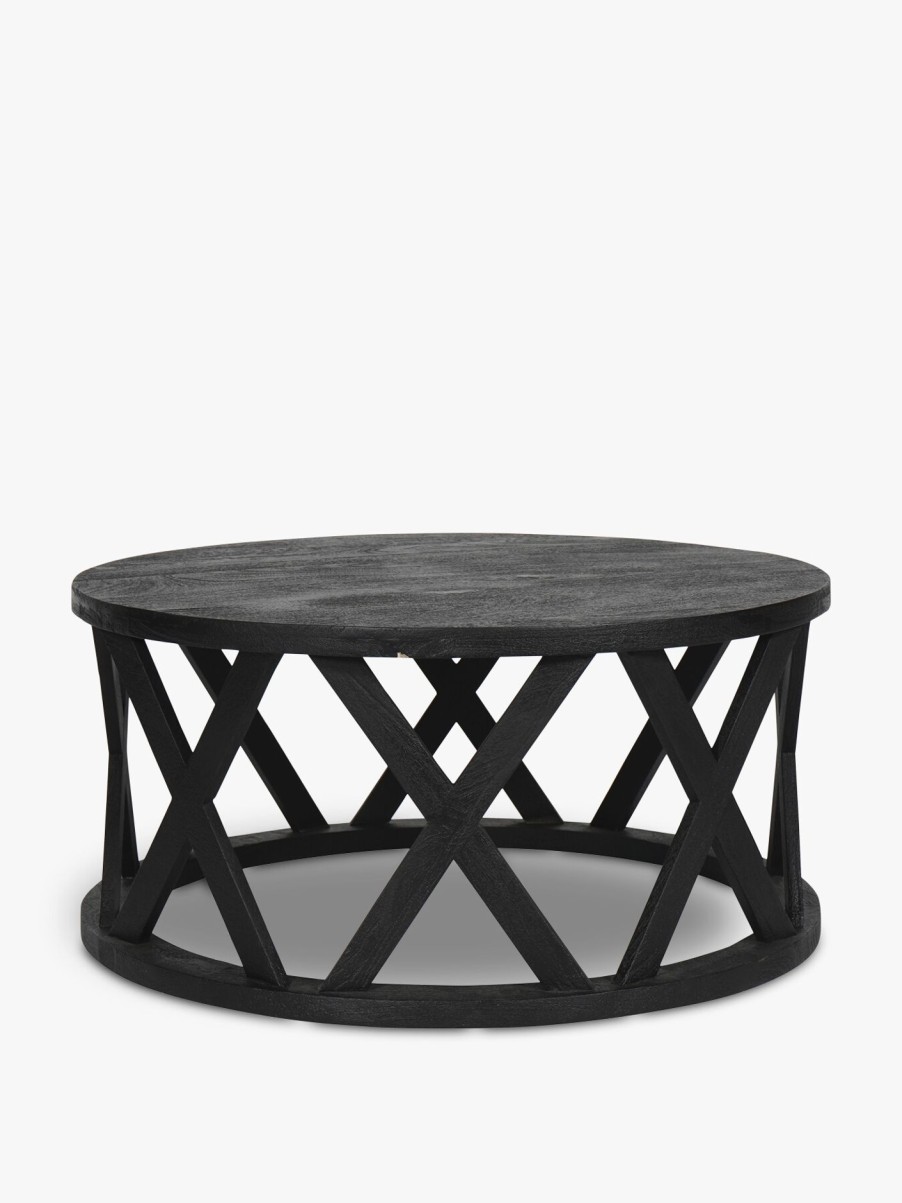 Furniture & Outdoor Libra Interiors Coffee Tables | Cali Solid Wooden Coffee Table In Black