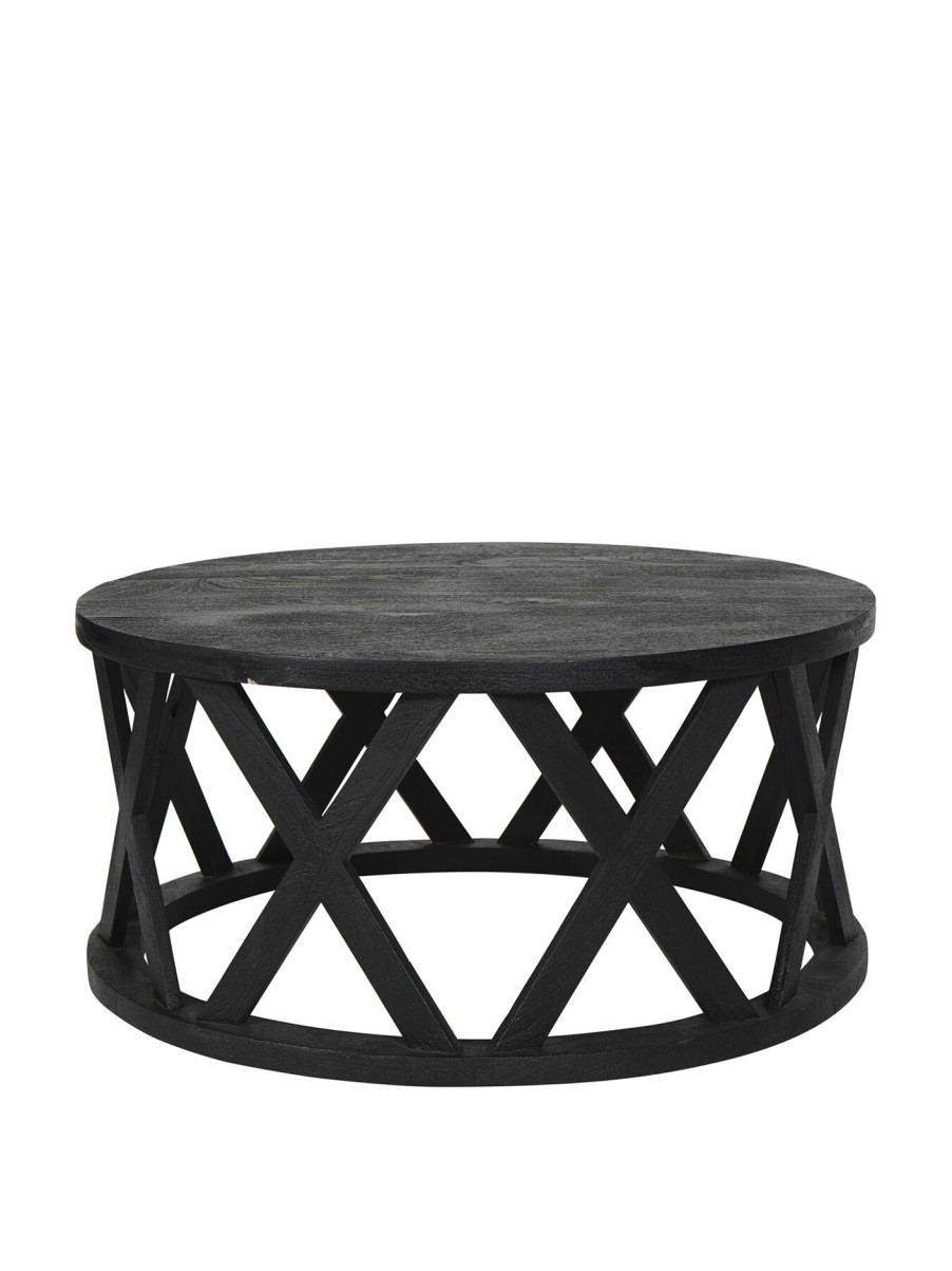 Furniture & Outdoor Libra Interiors Coffee Tables | Cali Solid Wooden Coffee Table In Black