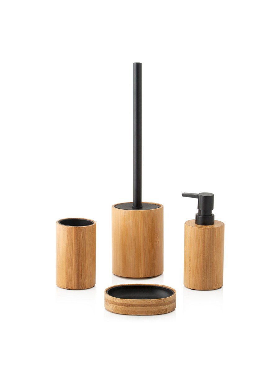 Home & Tech Andrea House Bathroom Accessories | Bamboo Toothbrush Holder