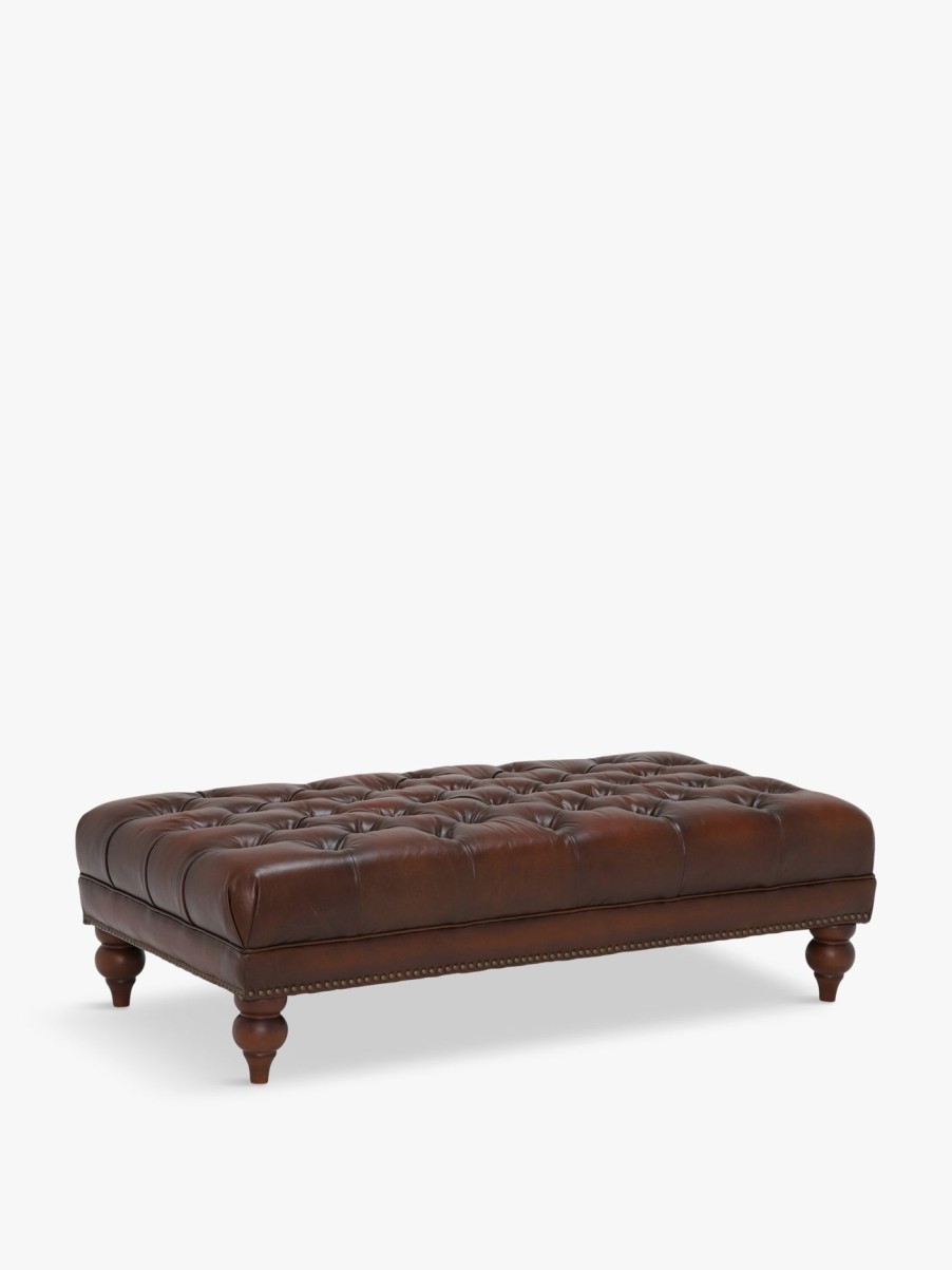 Furniture & Outdoor Barker and Stonehouse Footstools | Ullswater Rectangular Footstool, Vintage Tabac