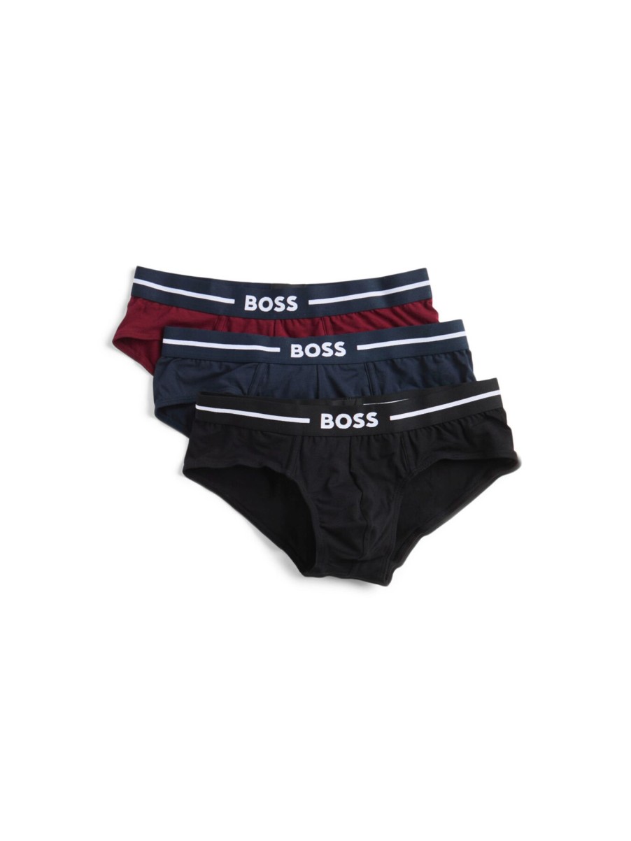 Men BOSS Underwear & Socks | Three Pack Of Stretch Cotton Briefs With Logo Waistband Multi